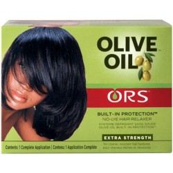 ORS - OLIVE OIL - KIT DÉFRISANT SANS SOUDE POUR CHEVEUX RÊCHES ET RÉSISTANTS