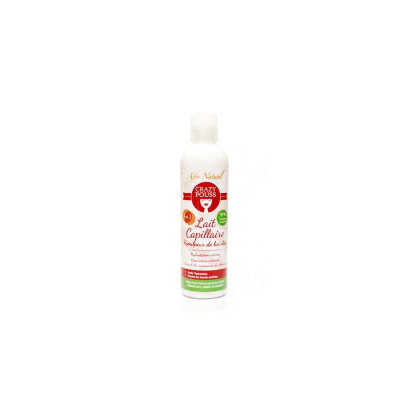 AFRO NATUREL CRAZY POUSS - Lait capillaire 4 en 1 Repulpeur de boucles 250ML