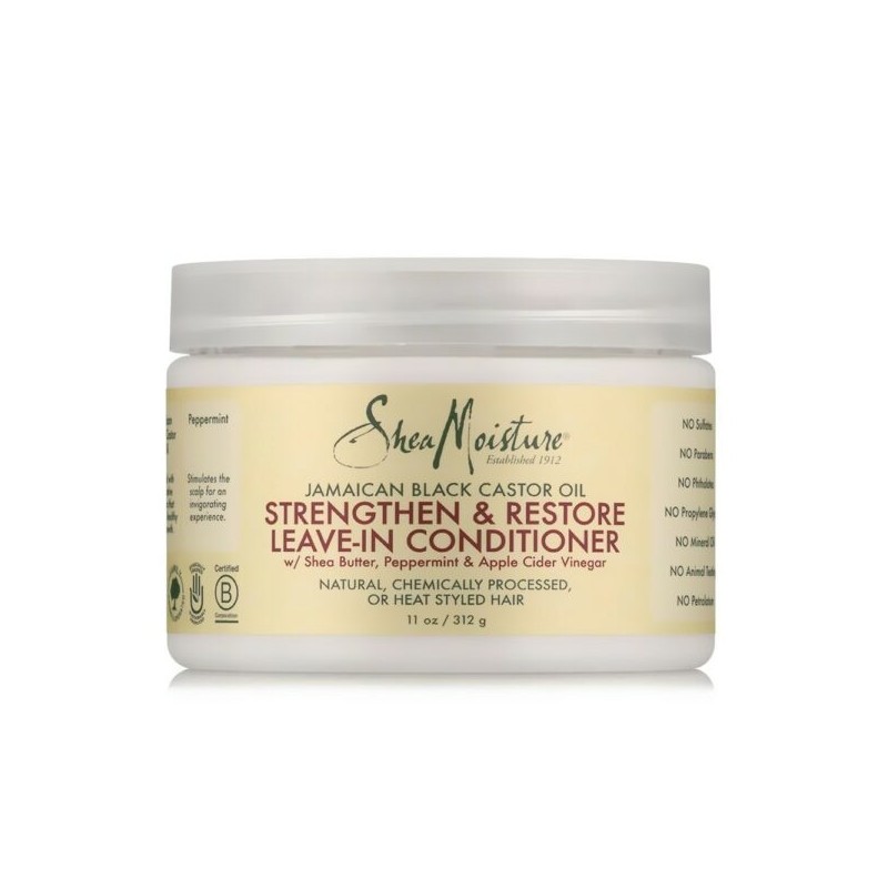 SHEA MOISTURE - JAMAICAN BLACK CASTOR OIL - LEAVE-IN CONDITIONER FORTIFIANT ET RÉPARATEUR 312g